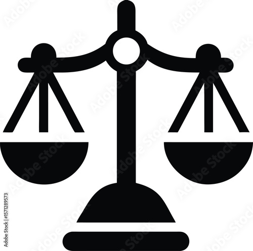 Black legal scales icon