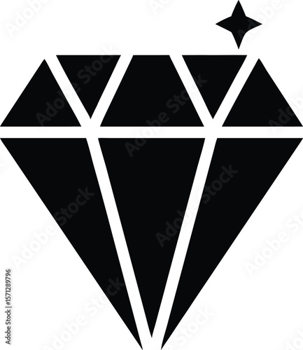 Shiny diamond icon. sparkling star