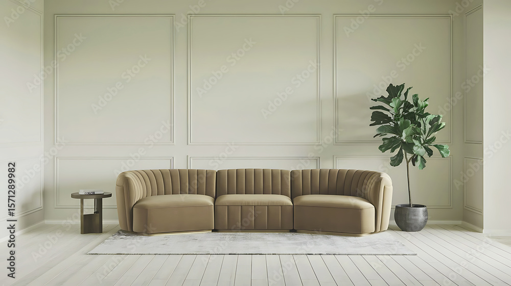 Fototapeta premium Modern stylish living room design with sofa , couch , and space with luxurious design