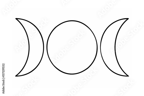Triple moon symbol crescent circle pagan