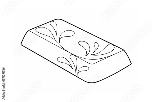 Ornate gold bar with decorative flourishes bullion
