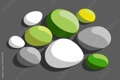 Smooth Rounded Stones pebbles arrangement