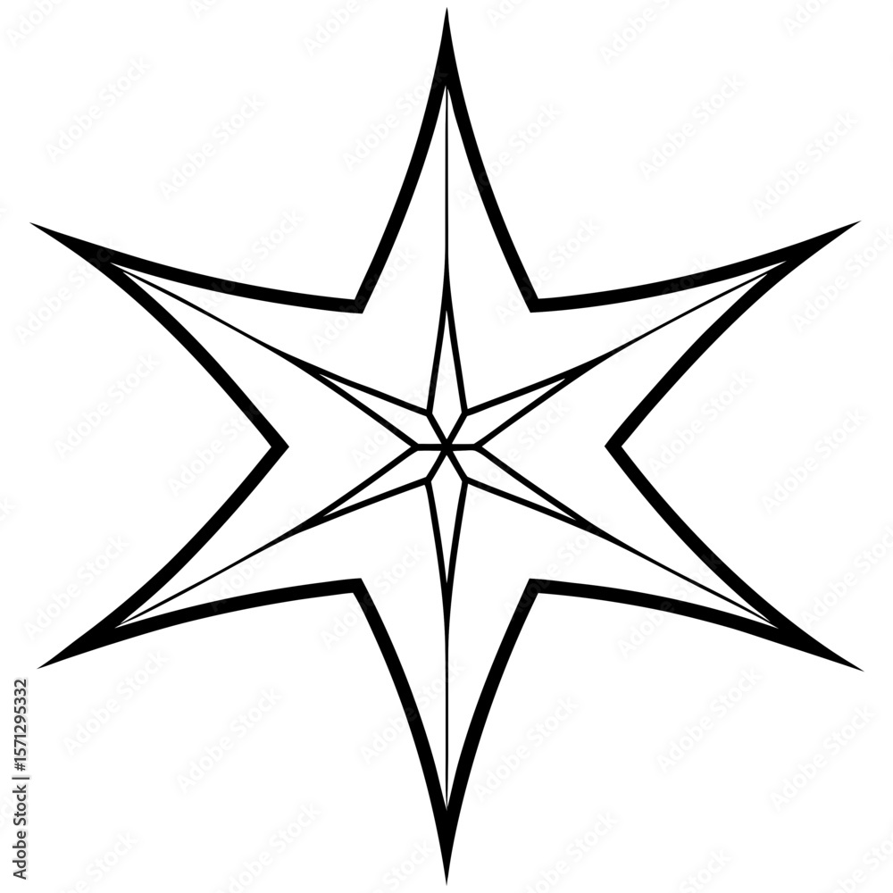 Fototapeta premium Summer star icon line art vector illustration 