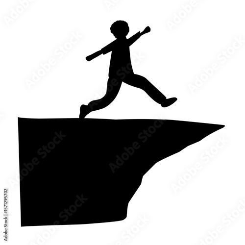 business jumping silhouette vector