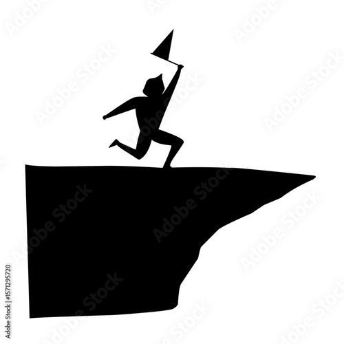 business jumping silhouette vector
