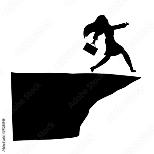 business jumping silhouette vector