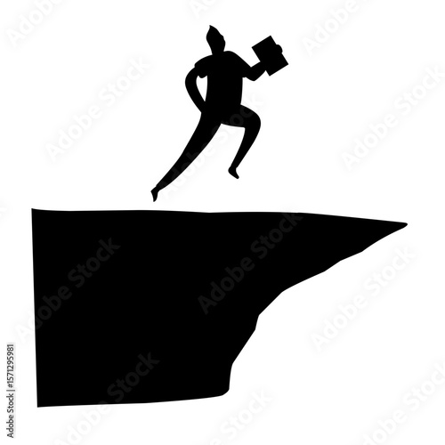 business jumping silhouette vector
