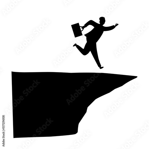 business jumping silhouette vector