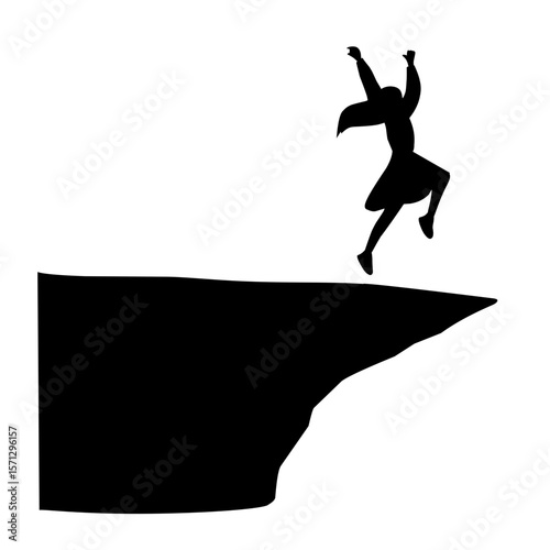business jumping silhouette vector