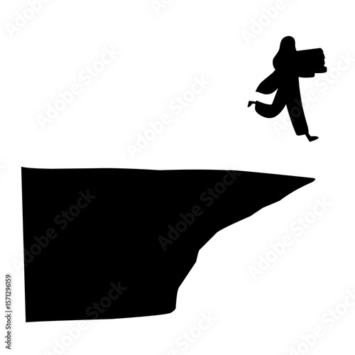 business jumping silhouette vector