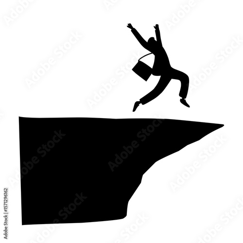 business jumping silhouette vector