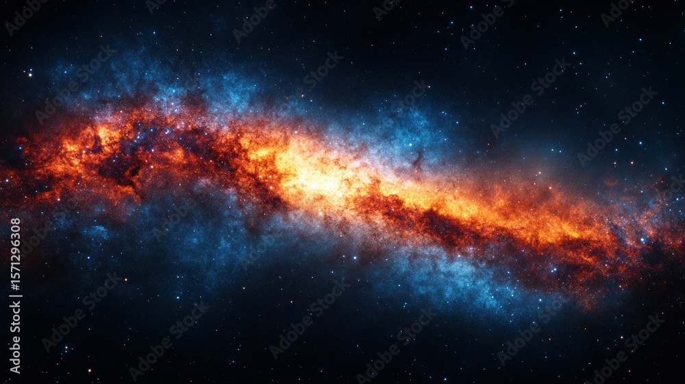 Fototapeta premium Cosmic nebulae blaze across the void