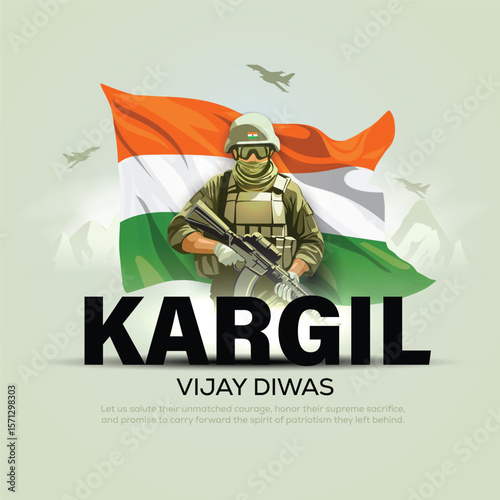 26 July Happy kargil vijay diwas. Creative vector illustration design.