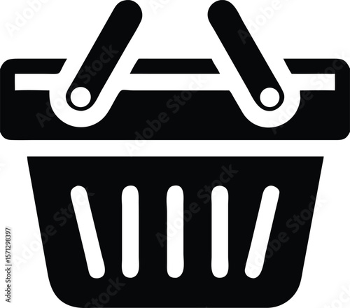 Shopping basket icon black and white