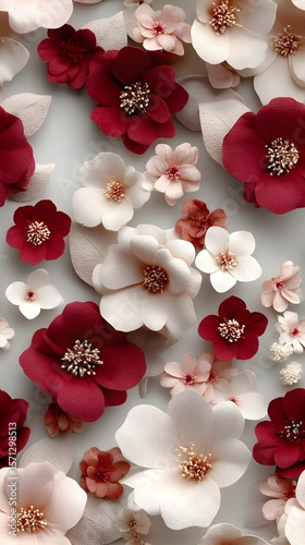 Elegant floral arrangement with rich red and soft white blooms