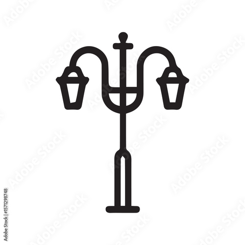 Vector Illustration of a Classic Street Light