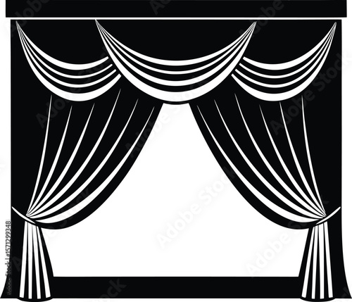 stage curtain on white background.eps