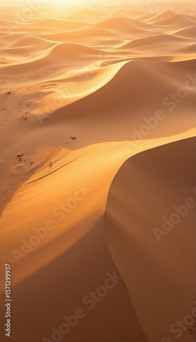 Golden Desert Dunes at Sunrise