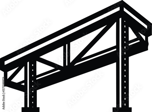 steel girder on white background.eps