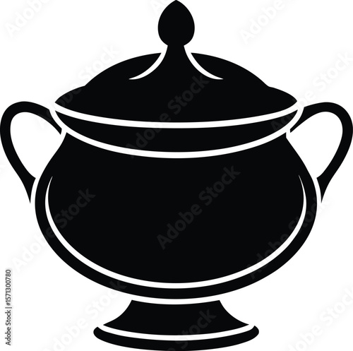 sugar bowl on white background.eps