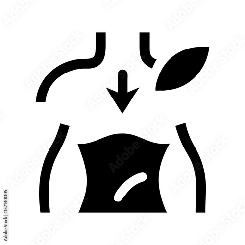 Digestion – Stomach and Health Vector Icon. A medical and anatomy-themed icon set showing the stomach and digestive organs. Ideal for healthcare, nutrition, gastroenterology, and educational content.