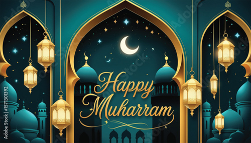 Eid mubarak islamic greeting card , poster,  banner design, vector illustration