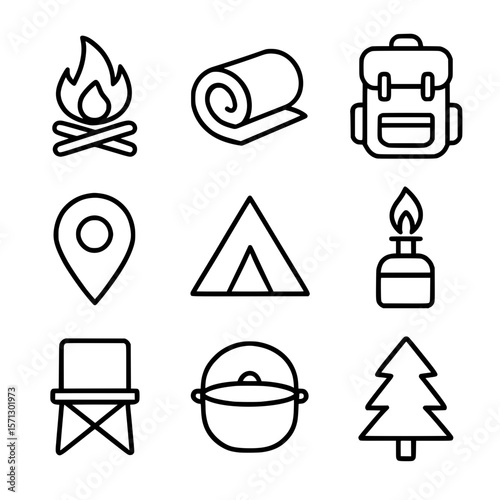 travel icons set