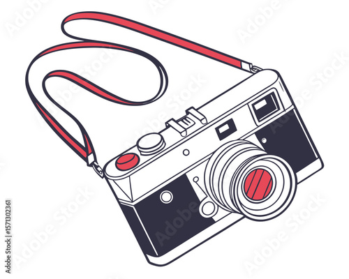 retro photo camera with a heart