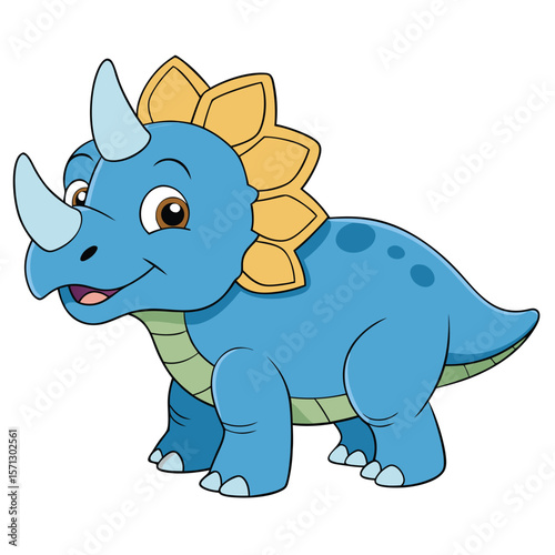 Triceratops, a dangerous herbivorous dinosaur from the Jurassic period