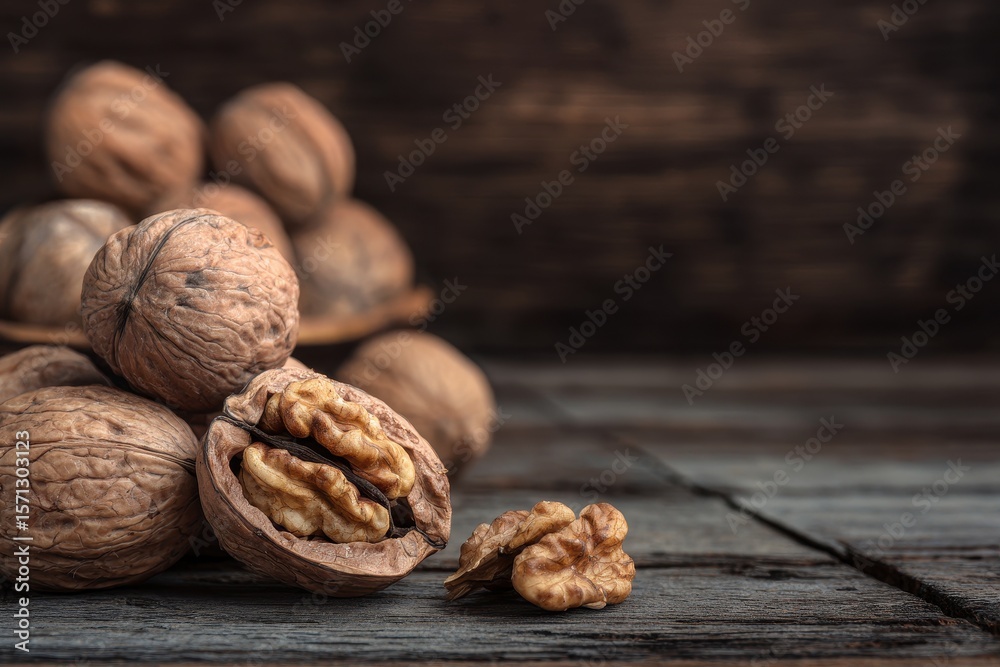 Walnut texture on wood Group of walnuts Healthy organic food idea Walnut texture on wood Group of walnuts Healthy organic food idea