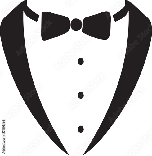 Elegant Tuxedo Silhouette A Symbol of Sophistication and Formal Events Apparel Emblem for Upscale Occasions Classic Design for Celebrations