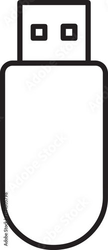 usb flash drive line art vector illustration 