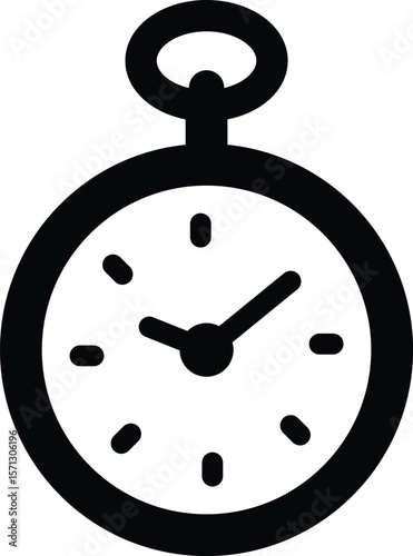 Pocket Watch Silhouette in Classic Style