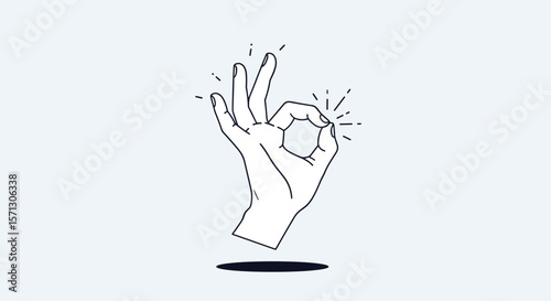 Perfect gesture hand sign sparkling everything is alright great success okay symbol