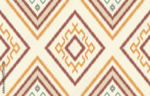 Geometric ethnic oriental ikat seamless pattern  color oriental. Aztec ornament print. Design for background ,curtain, carpet, wallpaper, clothing, wrapping, Batik, vector illustration.