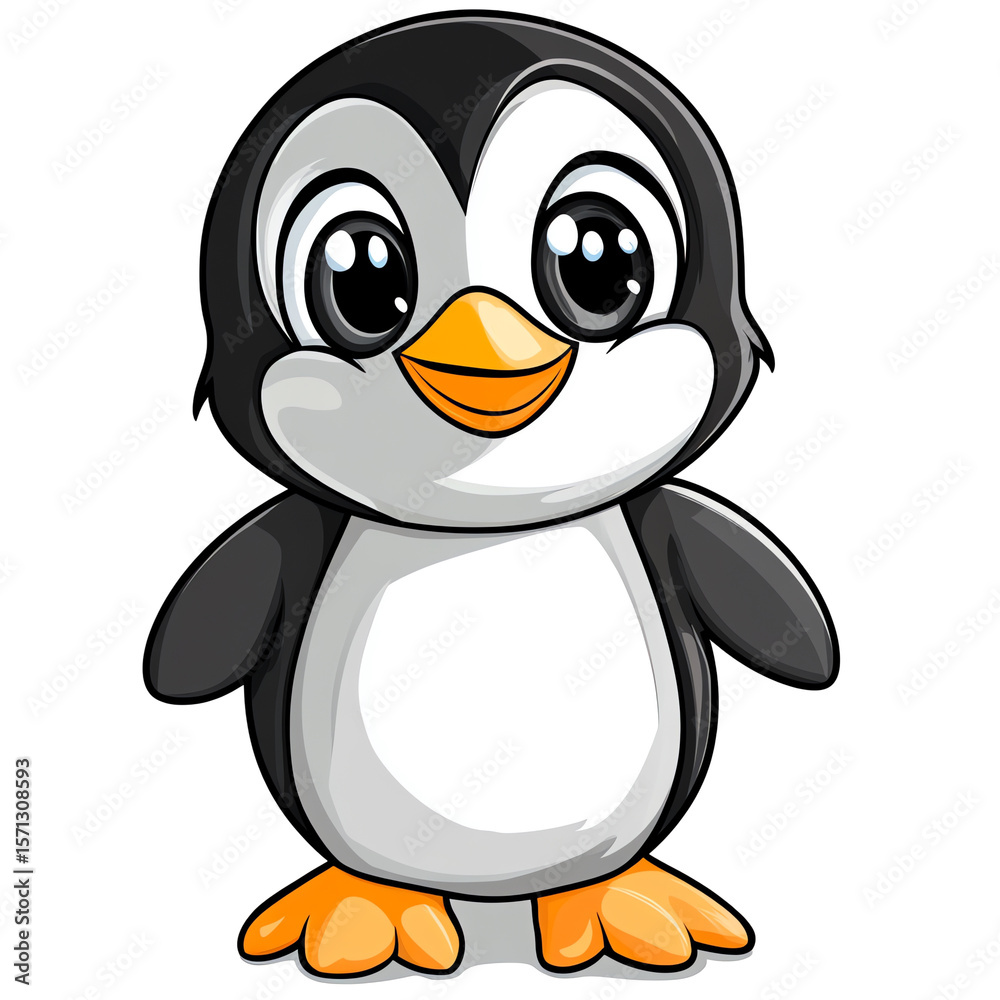 Obraz premium Adorable Cartoon Penguin Illustration