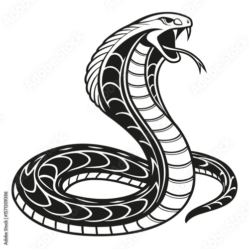 Fierce Cobra Snake Art Design Illustration