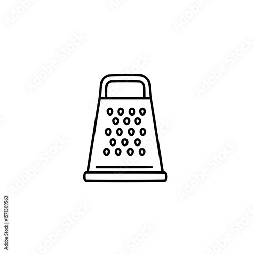 Kitchen Cheese grater icon in simple linear style and black outline  