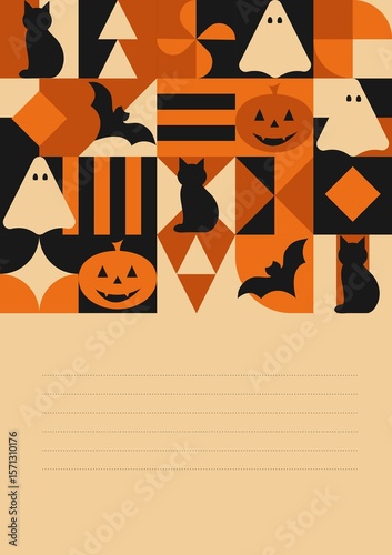 Geometric Halloween Party Invitation Template