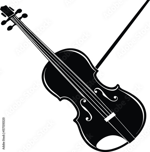 violin bow on white background.eps