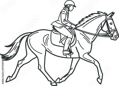 elegant-line-art-illustration-of-a-horse-rider--cl.eps