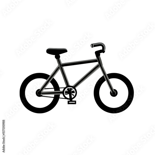 Simple line art illustration of a bicycle on a white background with copy space