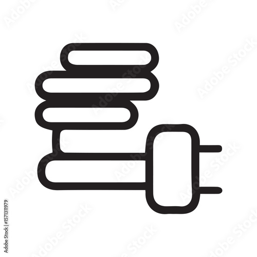 Vector Illustration of Fluorescent Tube Lamp