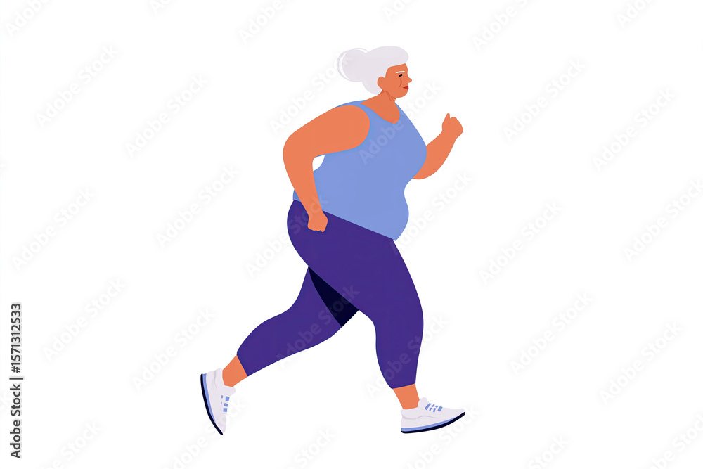 Obraz premium Overweight Man Performing Lunge Exercise