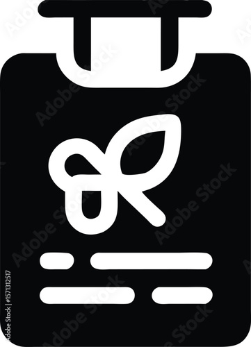 Plant icon. rectangular label design