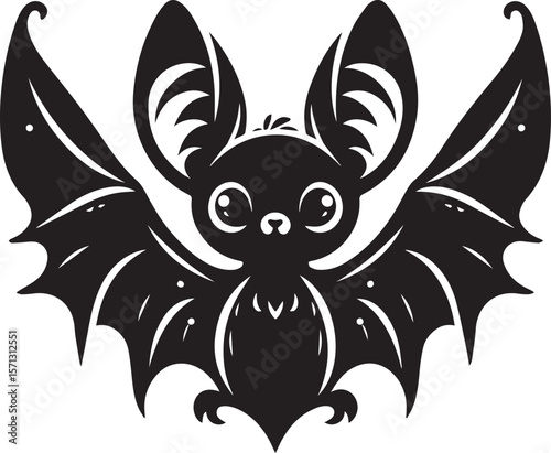 Halloween bat line art silhouette vector illustration