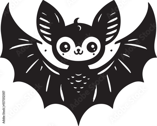 Halloween bat line art silhouette vector illustration