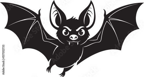 Halloween bat line art silhouette vector illustration