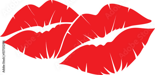 Red lips kiss vector illustration beauty romance