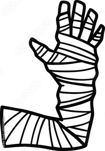 Bandaged arm and hand vector illustration injury medical
